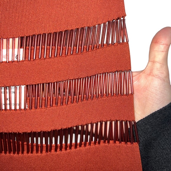 NEW NWT Cult Gaia Olitan Embellished Midi Dress In Tannin - Picture 6 of 11